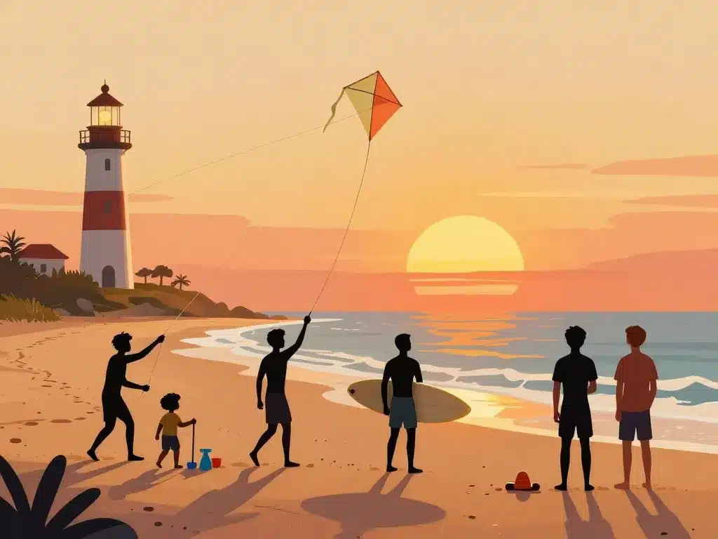 Activités sur la plage du Vieux Phare kite surf coucher soleil
