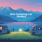 aire pour camping car annecy près du lac et montagnes