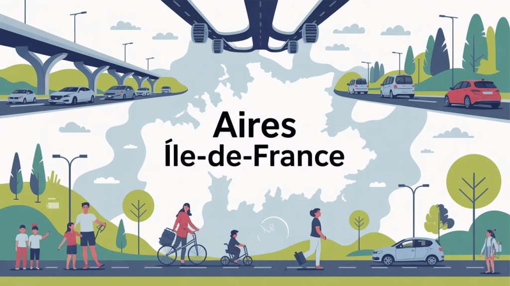 illustration aire ile de france autoroute covoiturage loisirs