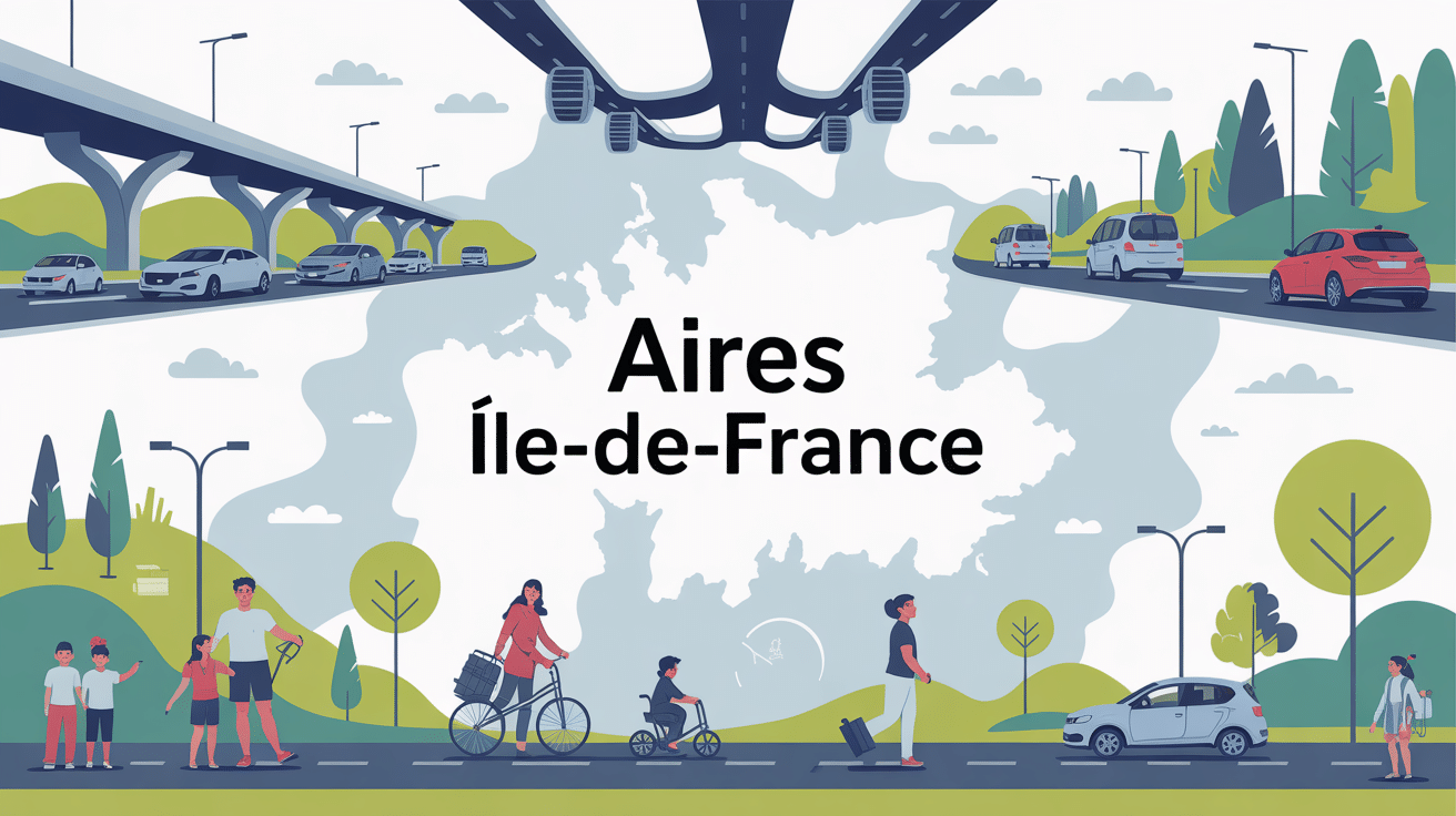 illustration aire ile de france autoroute covoiturage loisirs