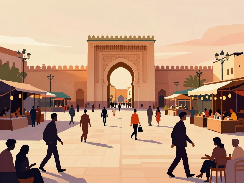 bab el mansour meknes ambiance place el hedim visiteurs