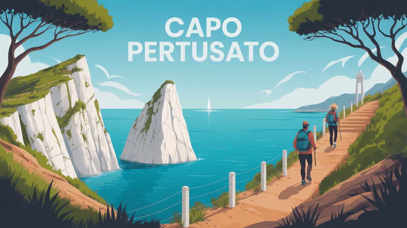 Vue panoramique sur Capo Pertusato, falaises et phare