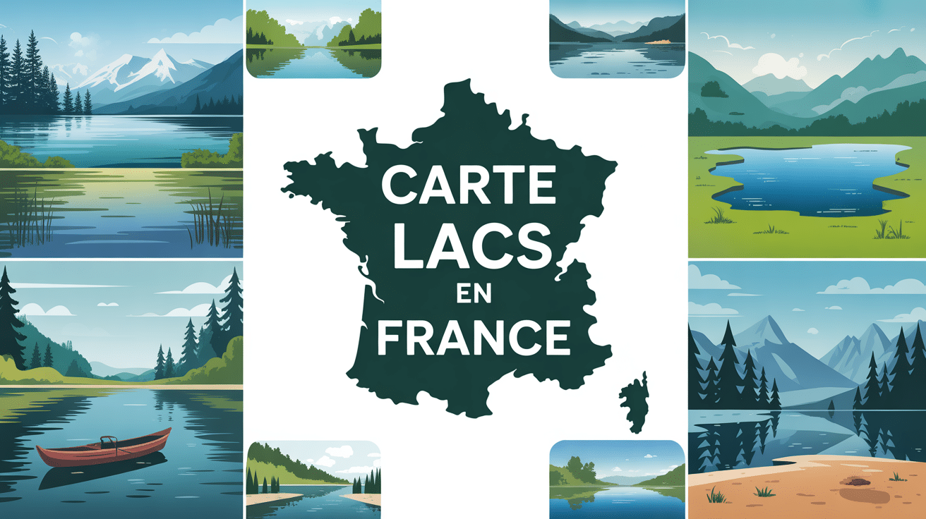 carte des lacs en France vue illustrée