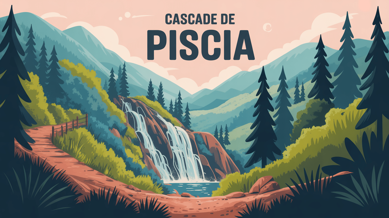 illustration randonnée cascade de Piscia paysage montagneux Corse