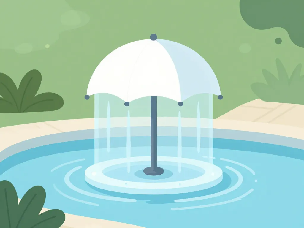 schéma concept cascade parapluie bassin piscine