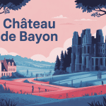 illustration château de bayon village et vestiges lorraine