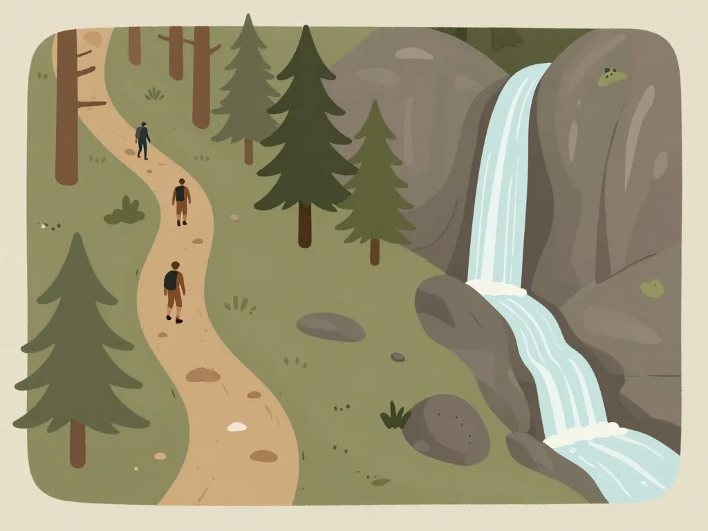 Diagramme du sentier de randonnée vers la piscia di gallu et la cascade