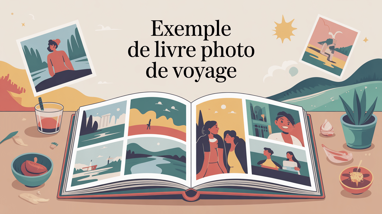 exemple livre photo voyage créatif posé sur une table