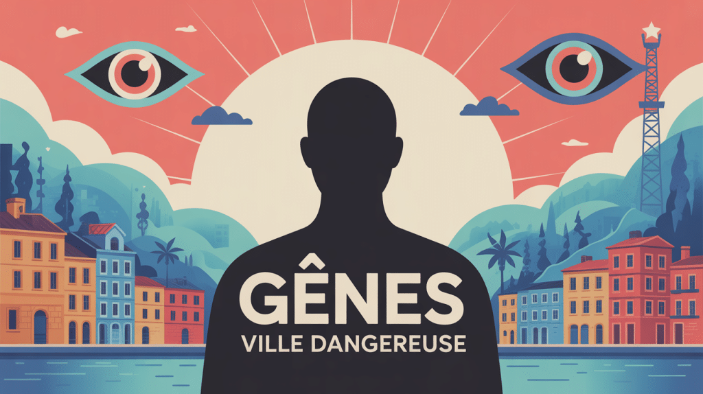 gênes ville dangereuse protection ville illustration vectorielle