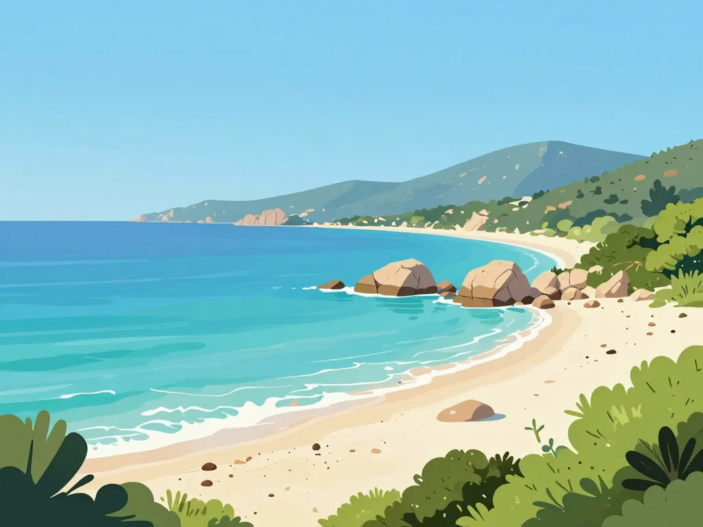 golfe de santa giulia accès plage panorama