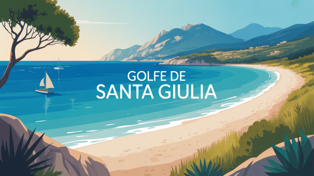 golfe de santa giulia vue plage lagon turquoise