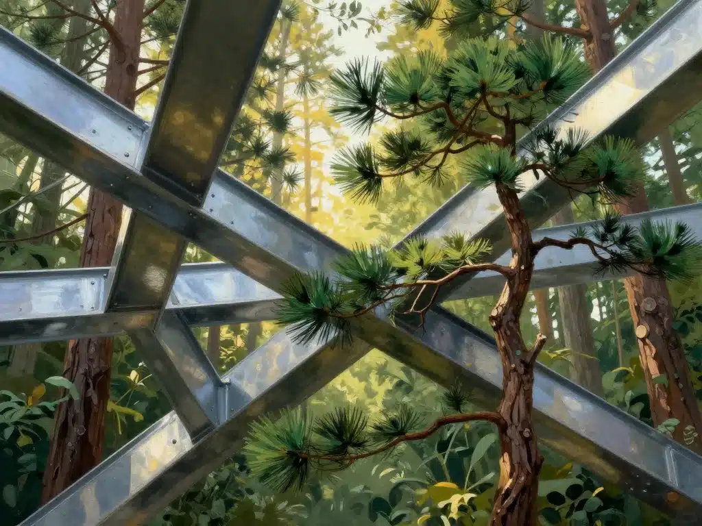 structure métallique et pins observatoire sainte cécile cap ferret