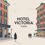 hotel victoria turin italy illustration façade et spa