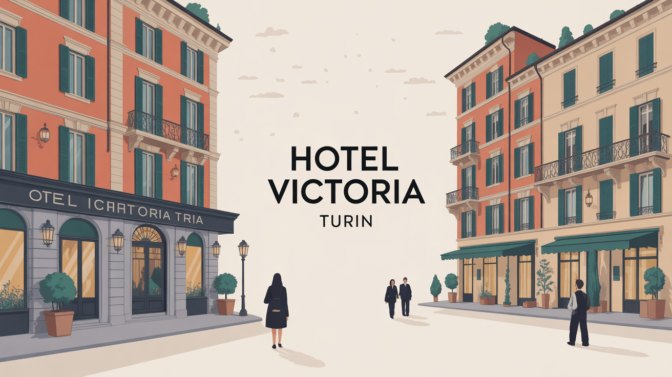 hotel victoria turin italy illustration façade et spa