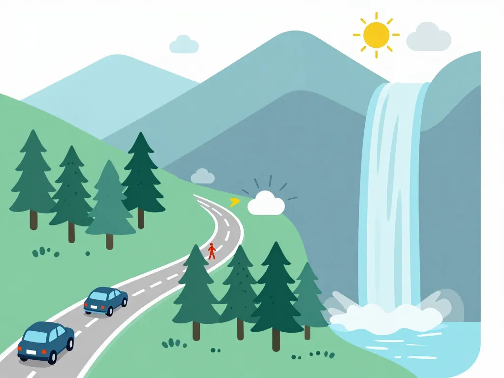 diagramme route sentier parking météo cascade de Piscia Corse