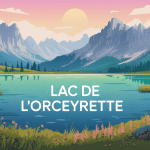 illustration lac de l'orceyrette vues montagnes et nature