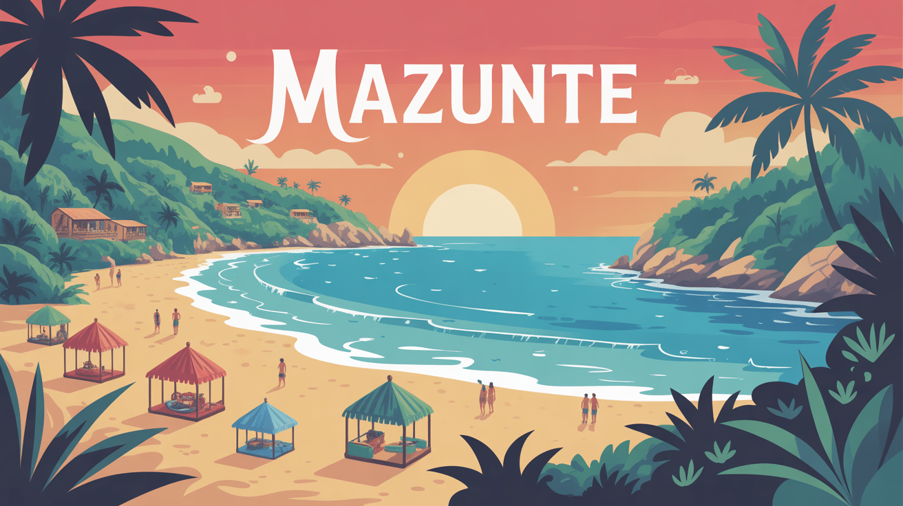 Vue d'ensemble mazunte plage et nature bohème