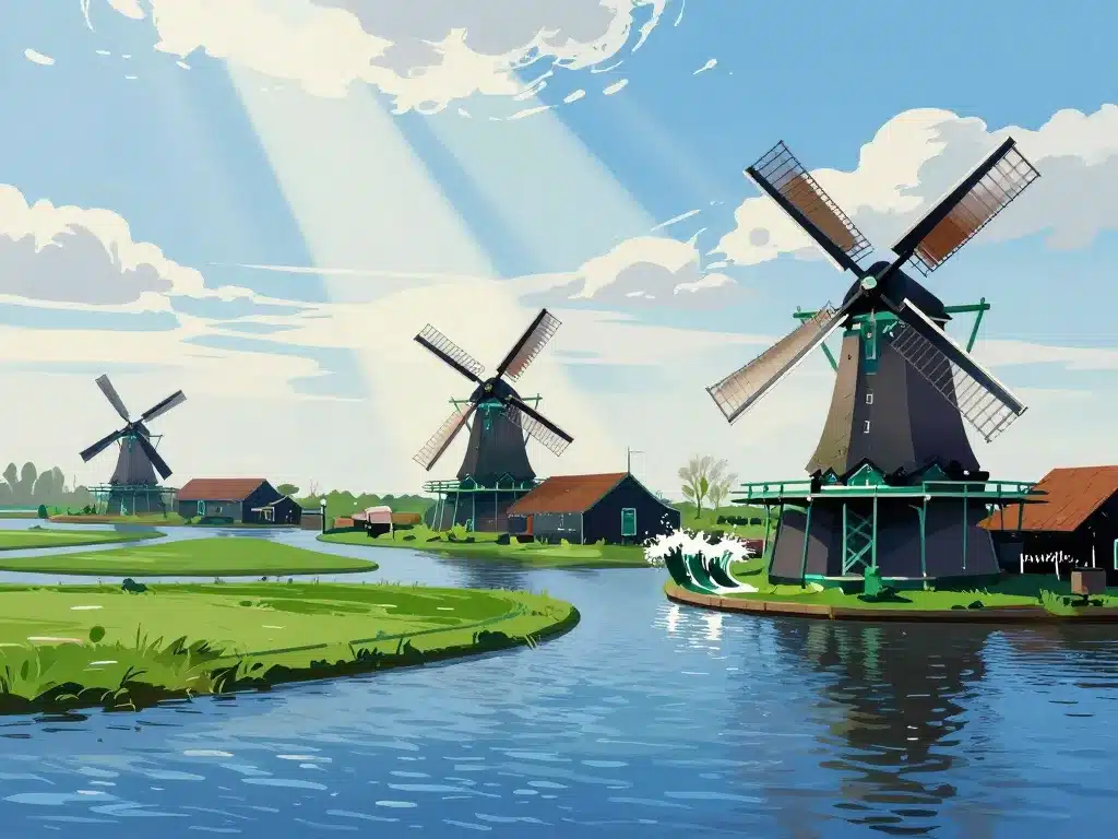 symbolique moulin pays bas repoussant eau