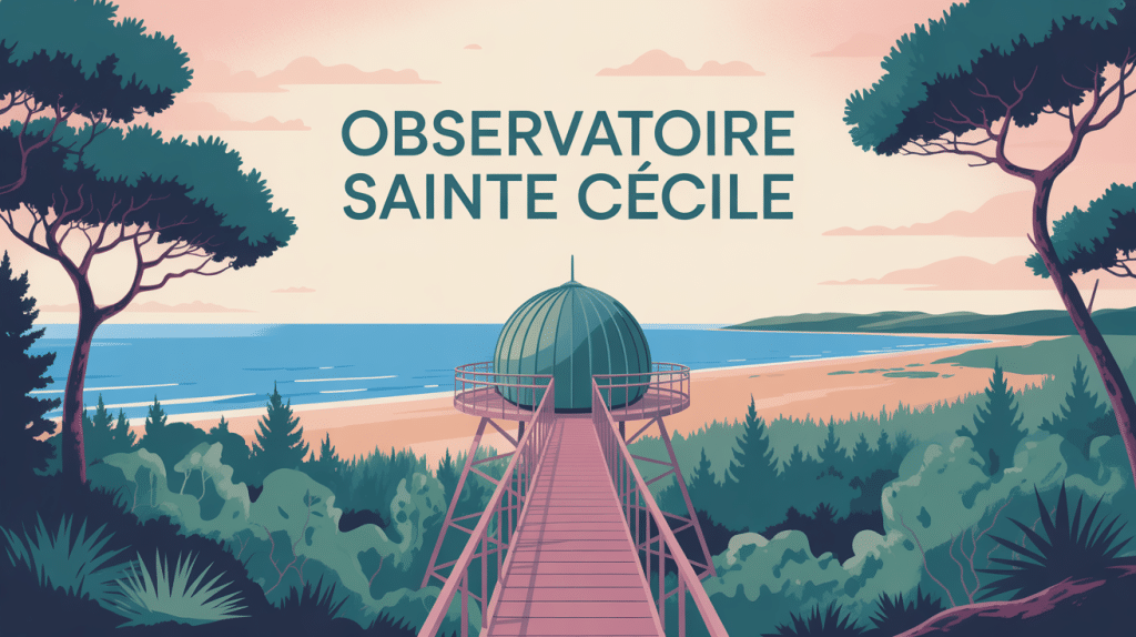 vue illustrée de l'observatoire sainte cécile au cap ferret