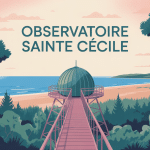 vue illustrée de l'observatoire sainte cécile au cap ferret