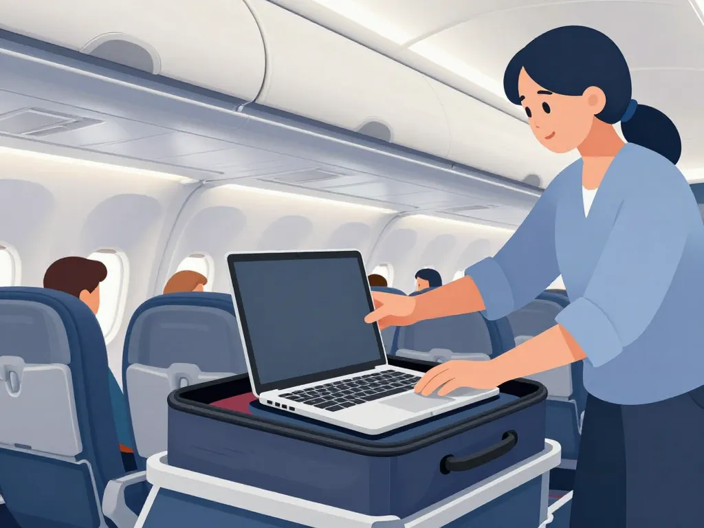 ordinateur avion placé dans bagage cabine