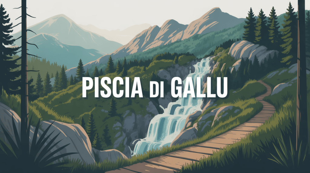 Illustration vectorielle de la randonnée à la piscia di gallu en Corse