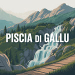 Illustration vectorielle de la randonnée à la piscia di gallu en Corse