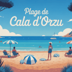 illustration plage de cala d'orzu ambiance estivale