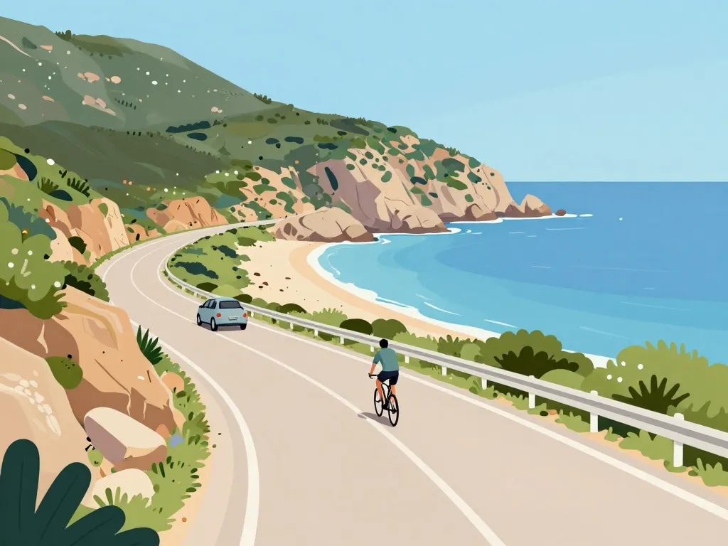 accès plage de menasina route D81 parking