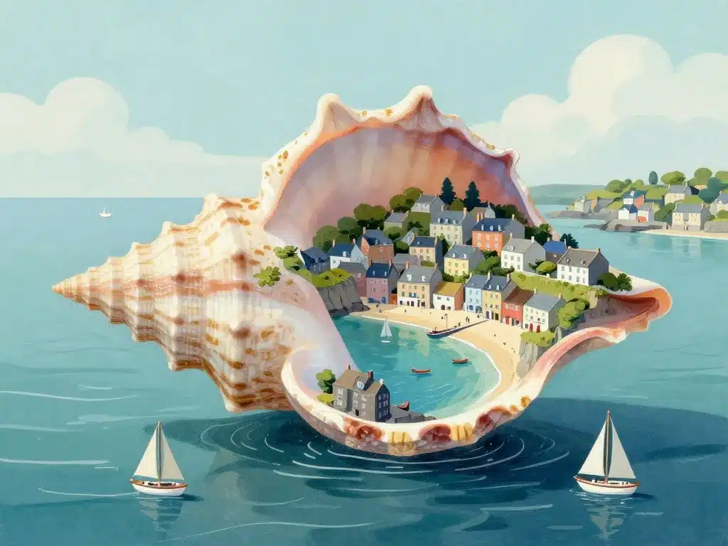 conch shell villes bord de mer bretagne