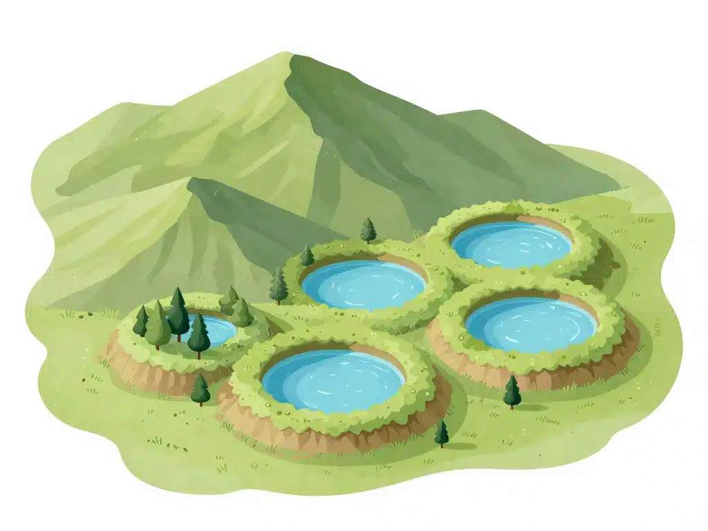 Schéma explicatif des pozzi corse, plateau et mares