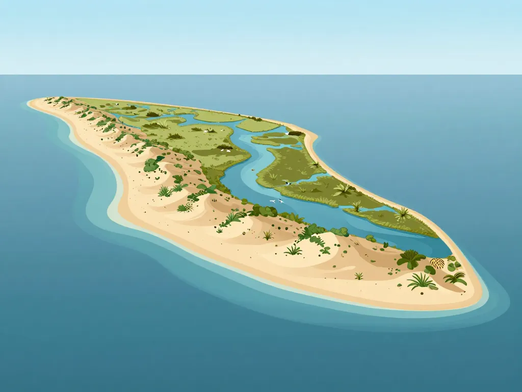 vue diagramme praia da ilha de tavira et ria formosa nature