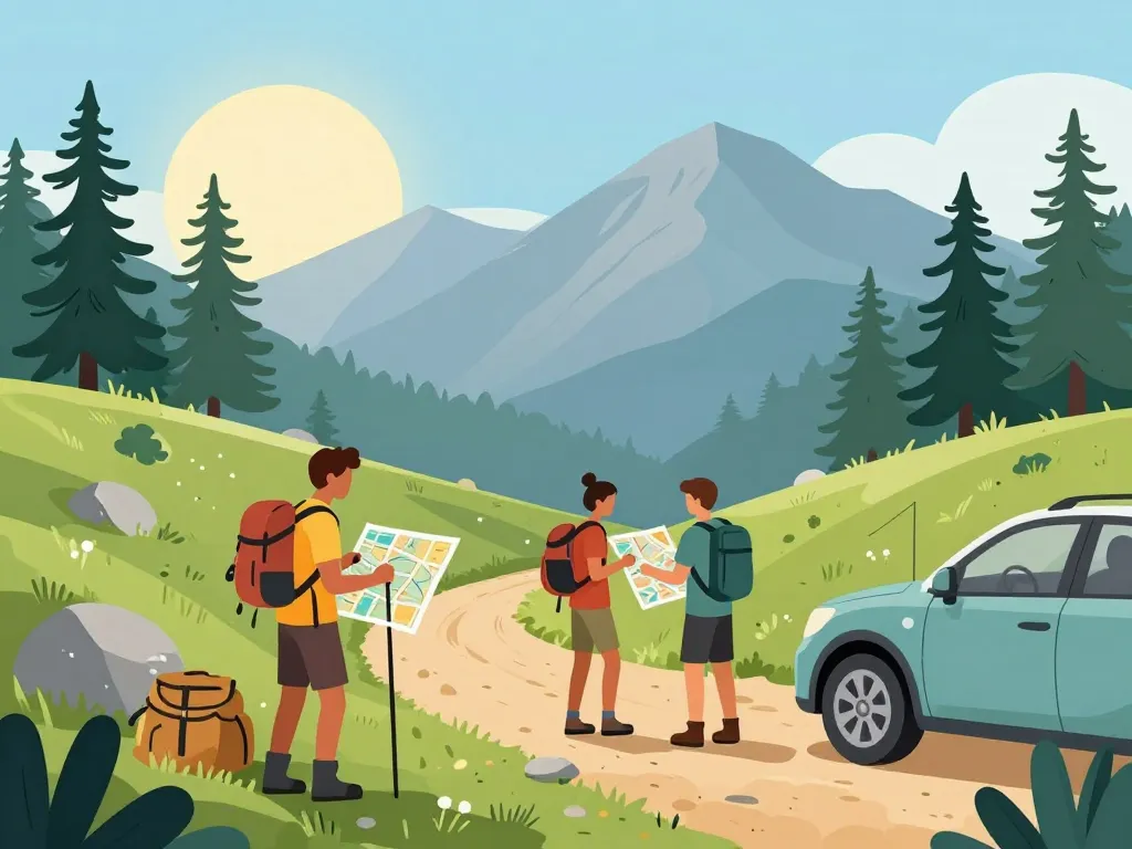 Hikers prêts pour la randonnée à la piscia di gallu en montagne corse