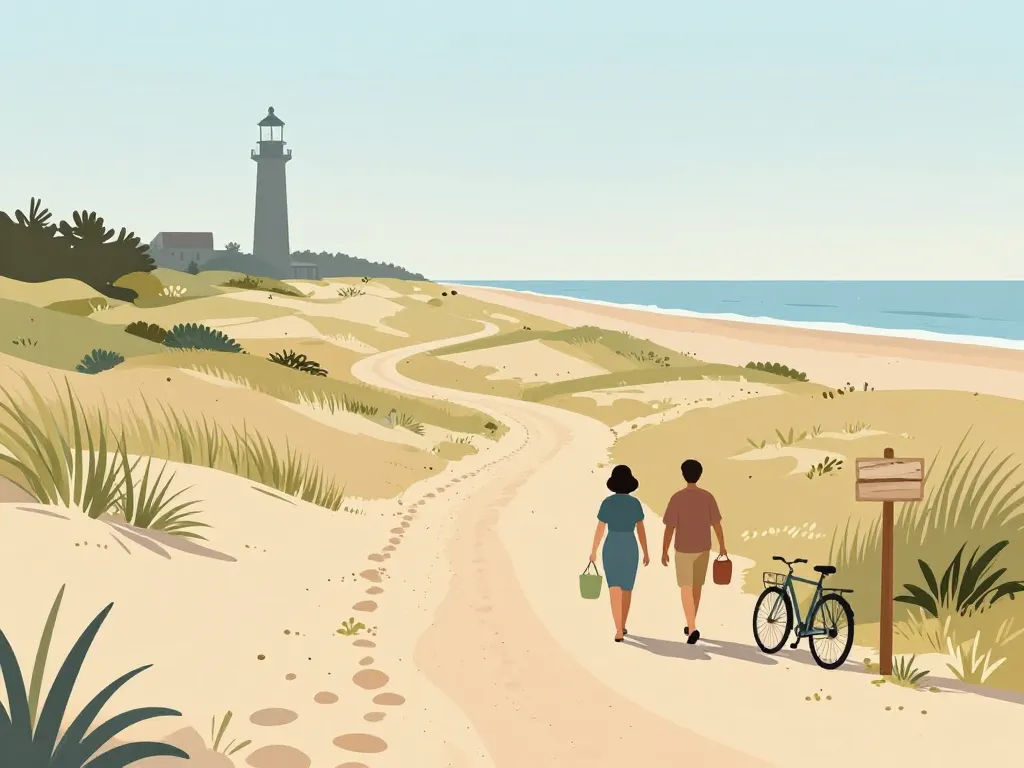 Accès plage du Vieux Phare et paysage sauvage