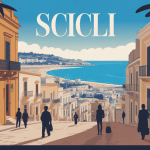 Vue authentique de Scicli entre collines et mer