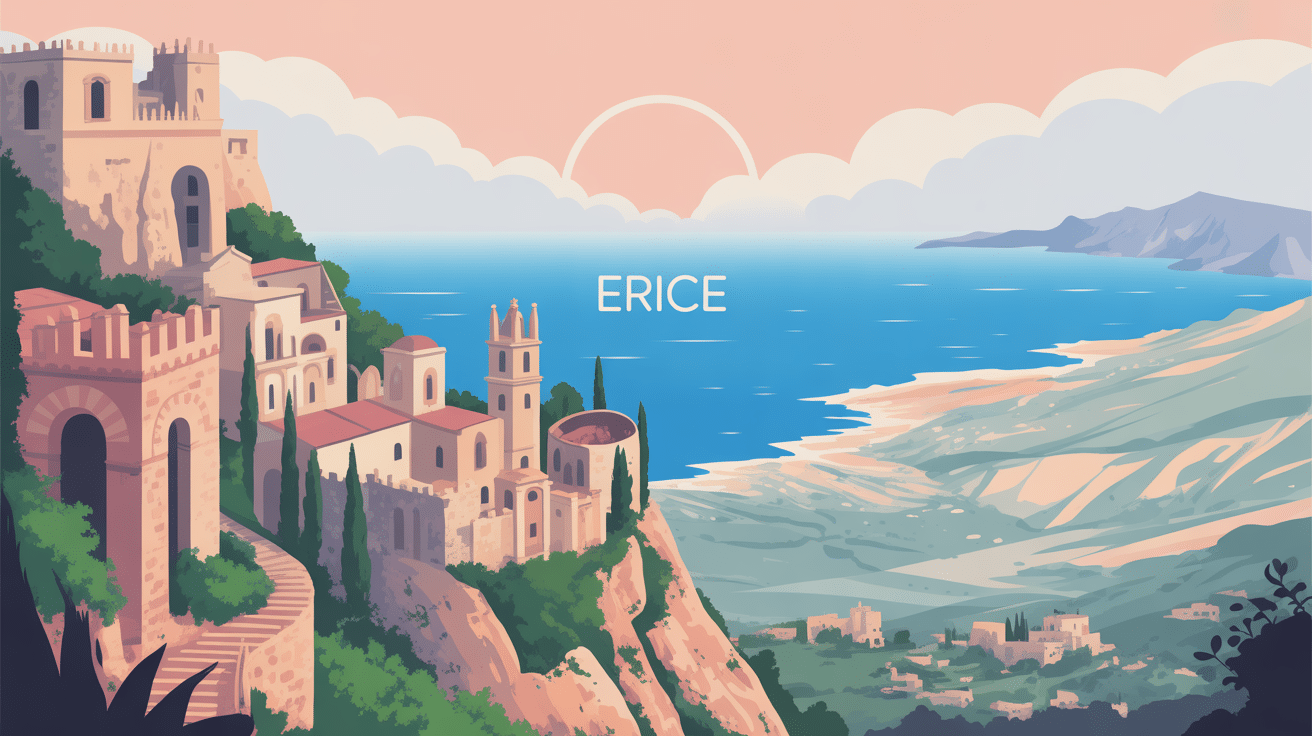 sicile erice village médiéval perché brume mer