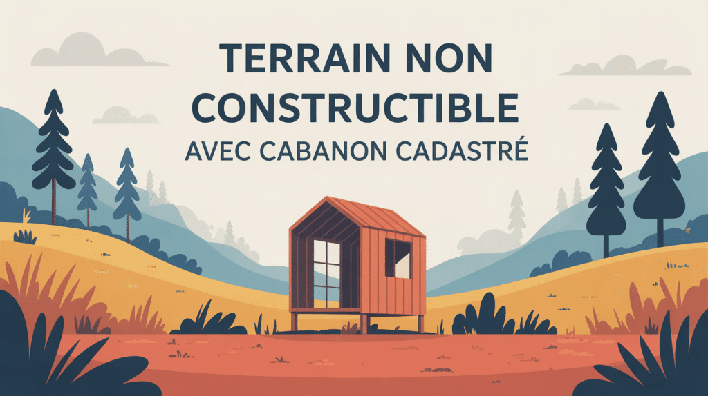 Illustration terrain non constructible avec cabanon cadastré