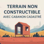 Illustration terrain non constructible avec cabanon cadastré