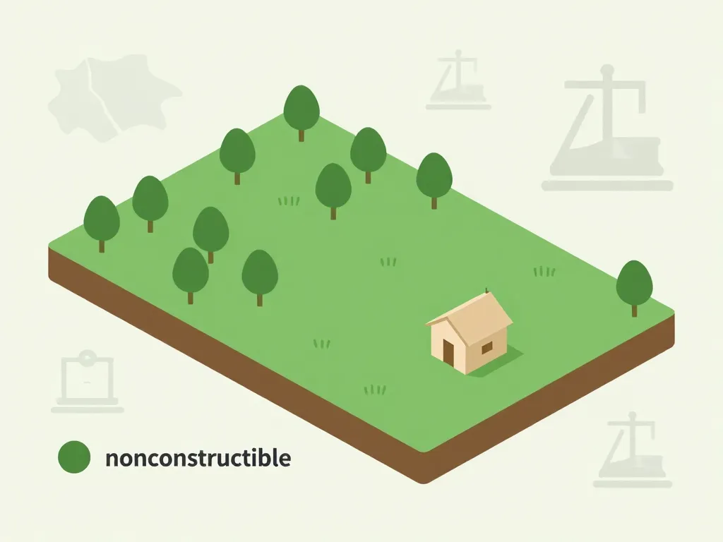 Schéma statuts terrain non constructible avec cabanon cadastré