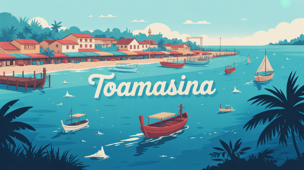 illustration toamasina port plage marché