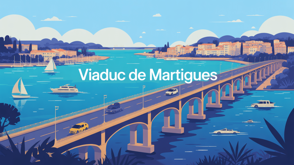 illustration viaduc de Martigues paysage urbain marin