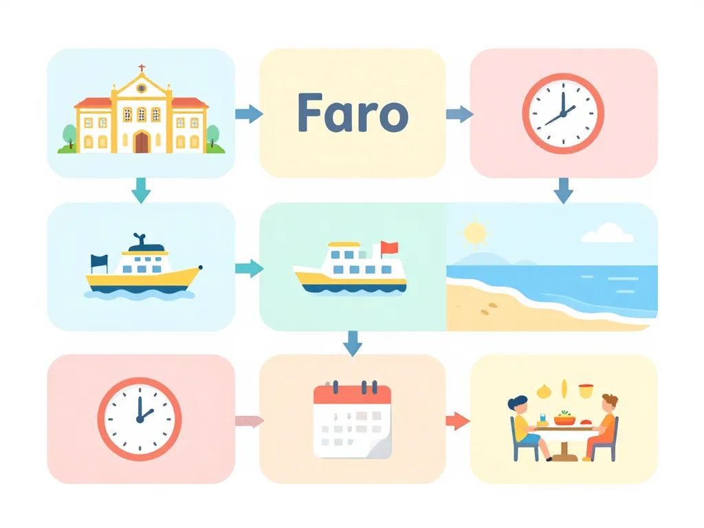 visiter faro en 1 jour diagramme organisation journée blocs temps