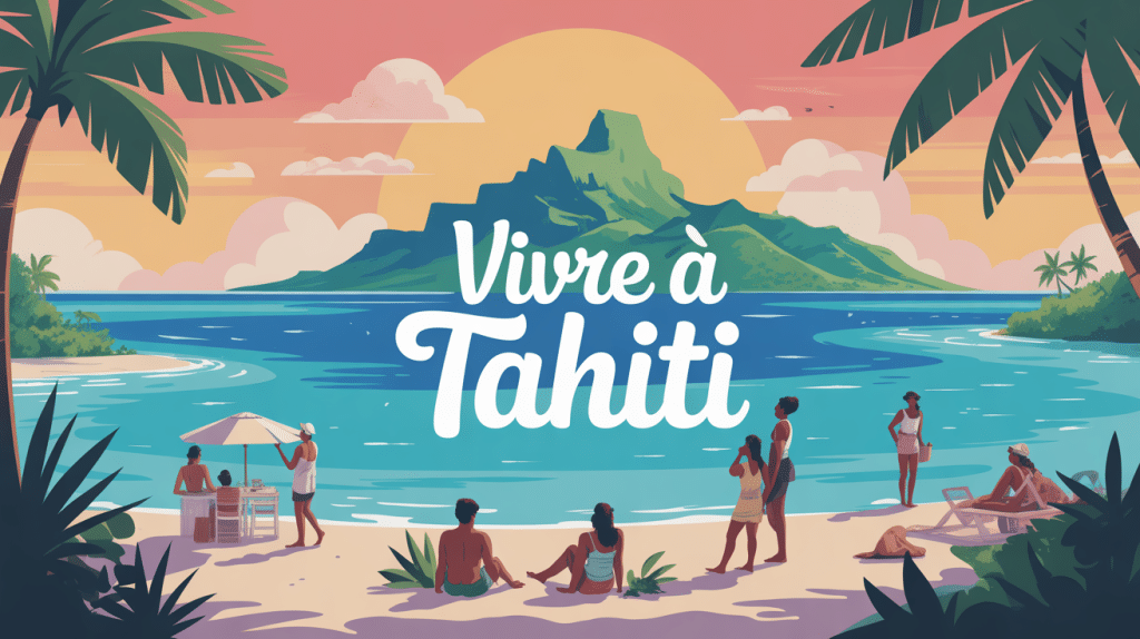 vivre a tahiti illustration lagon plage montagne vie quotidienne