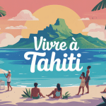 vivre a tahiti illustration lagon plage montagne vie quotidienne