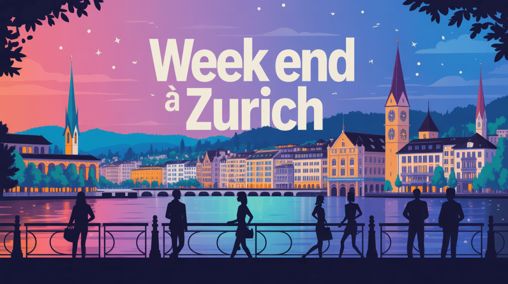 illustration week end a zurich lac et vieille ville