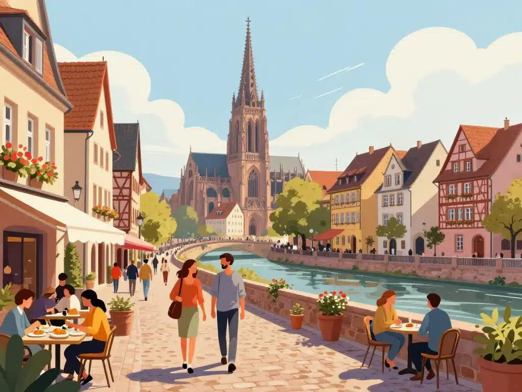 week end alsace centre strasbourg terrasse cathedral