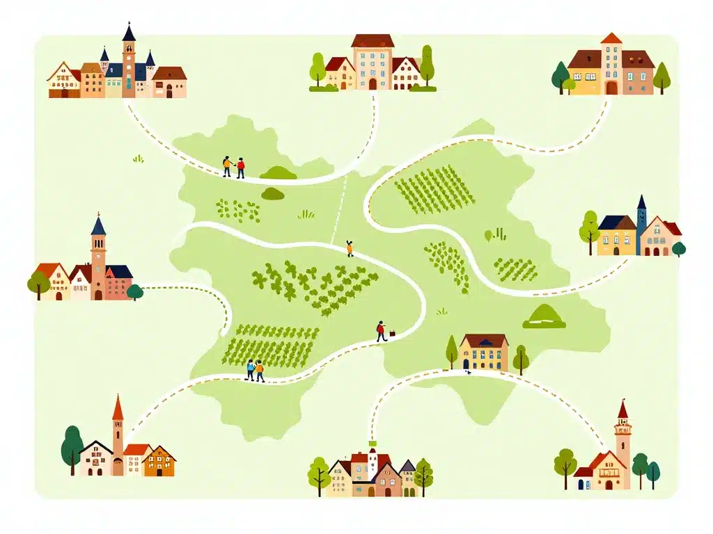 concept diagramme week end en alsace itinéraires paysages