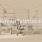 Bureau télétravail compact dans un espace pro à domicile