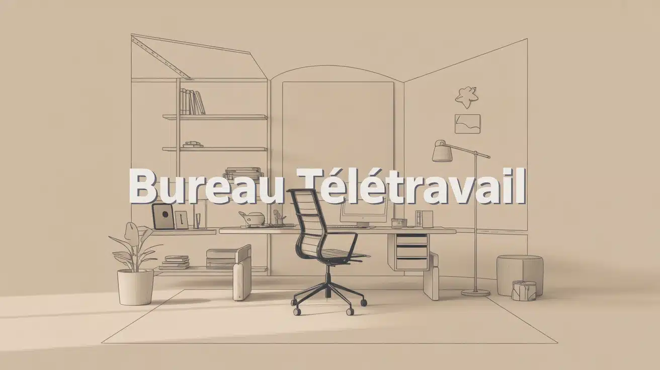 Bureau télétravail compact dans un espace pro à domicile