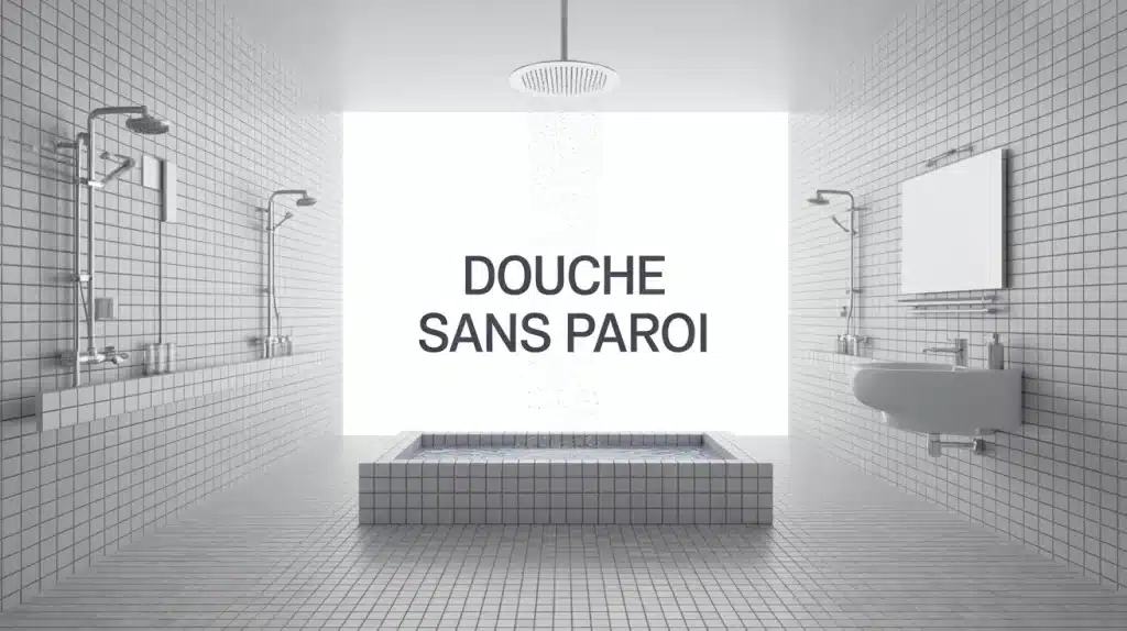 Douche sans paroi pour salle de bains sans inondation